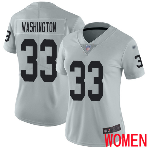 Oakland Raiders Limited Silver Women DeAndre Washington Jersey NFL Football 33 Inverted Jersey